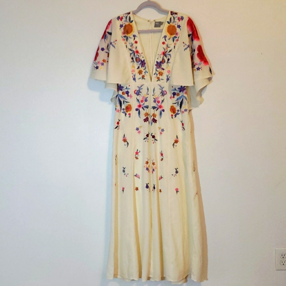 ASOS deep v embroidered floral maxi dress festival